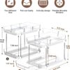 Delamu 2 Sets of 2-Tier Multi-Purpose Bathroom Under Sink Organizers and Storage, Stackable Kitchen Pantry Organization, Pull Out Medicine Cabinet Organizer with 8 Movable Dividers