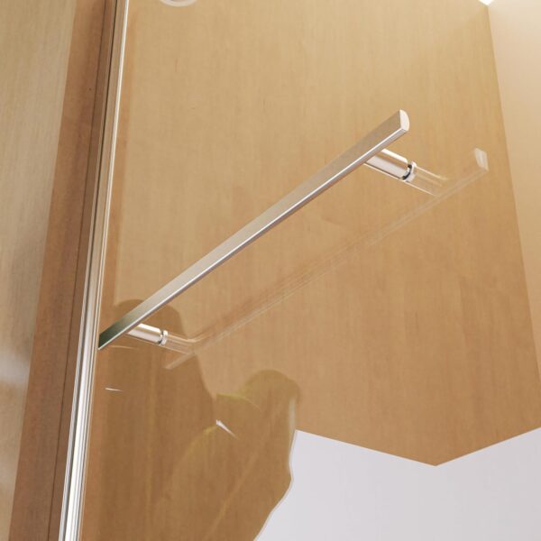 Shower Door 31" W x 55" H, Frameless Hinged Bathtub Shower Door, Bathtub Shower Screen Door, 1/4" (6mm) Tempered Glass Panel with Stainless Steel Handles (Chrome)