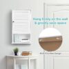 COSTWAY Bathroom Wall Cabinet, Large Capacity Storage Cabinet w/Single Louver Door & Height Adjustable Shelf, Wood Wall Mounted Medicine Cabinet for Bathroom, Living Room, Kitchen (White)