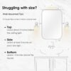 sogesfurniture Medicine Cabinets for Bathroom with Mirror, 24"x16" Modern Rectangle Recessed Bathroom Medicine Cabinet with Beveled Mirror, Wall Mounted Metal Bathroom Mirror with Storage, Gold