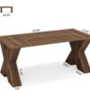 Tribesigns 63" Executive Desk, Large Office Computer Desk with X-Shaped Thickend Wood Pedestal Base, Modern Simple Workstation Writing Table Conference Table Business Furniture for Home Office