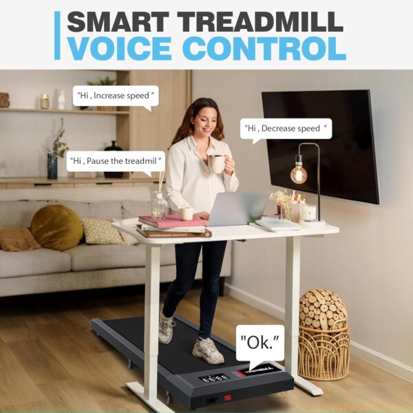 WELLFIT 2025 Smart Walking Pad Treadmill with 10% Incline & 4 MPH & 265+ lbs Capacity,40 dB Quiet Under Desk Walking Jogging Flat Mat Work for Home Office,APP/Remote Control,LED Display,No-Assembly