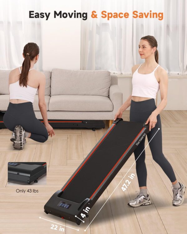 Walking Pad Under Desk Treadmill, 2 in 1 Portable Treadmills for Home, 2.5HP Brushless Motorized Electric Walking Treadmill, Small Running Jogging Machine for Home Office, 265 Lbs Capacity