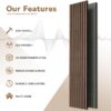 4 Pack Wood Wall Panels, MDF Soundproof 3D Wall Paneling for Interior Wall Decor, Wood Textured Acoustic Fluted Accent Wall Panel,Sound Absorbing,Walnut, 94 Inch