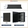 Keonjinn 17" x 25" Black Medicine Cabinet for Bathroom, Recessed or Surface Wall-Mounted Aluminum Alloy Framed Beveled Mirror with Storage, Mirrored Cabinets with 2 Adjustable Shelves for Bath Modern