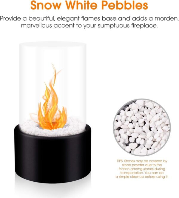 BRIAN & DANY Tabletop Fire Pit, Mini Portable Indoor Fire Pit Tabletop Fireplace, Ethanol Table Top Firepit Bowl Decor Home Patio Balcony Outdoor, Black