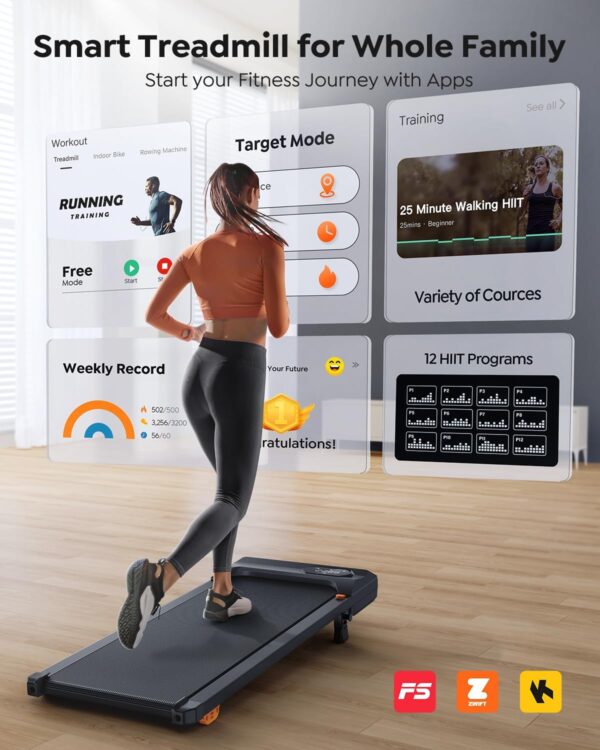 Walking Pad Treadmill with Incline, Under Desk Treadmills for Home Office, 10% Manual Incline Portable Treadmill with Remote Control/APP and Standing Anti-Slip, 265lb Capacity, 2.5HP Low-Noise