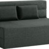 FILUXE Convertible Folding Sofa Bed - Sleeper Chair with Pillow, Modern Linen Fabric Floor & Futon Couch, Foldable Mattress for Living Room/Dorm/Guest Use/Home Office/Apartment, Queen Size, Dark Gray