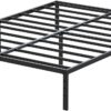 14 Inch Metal Bed Frame Queen Size No Box Spring Needed, Heavy Duty Platform Support Up to 3000 lbs, Easy Assembly, Noise Free, Black
