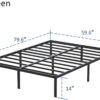 14 Inch Metal Bed Frame Queen Size No Box Spring Needed, Heavy Duty Platform Support Up to 3000 lbs, Easy Assembly, Noise Free, Black