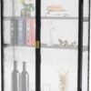 Wall Cabinet with Door, Black Retro Style Double PC Wall Cabinet Wall Cabinets with Adjustable Shelf for Storage Solutions in Bathrooms, Kitchens, Laundry Rooms, Home Offices