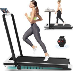ANCHEER Under Desk Treadmill with Incline, 3 in 1 Walking Pad Treadmill with Remote Control, 2.5HP Folding Treadmill for Home, 300lbs Weight Capacity Quiet Jogging Running Electric Machine