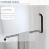 Hinged Shower Door, 34" W X 72" H Bathroom Shower Doors Clear Glass Shower Panel, 5/16" (8mm) Frameless Tempered Glass Shower Door in Matte Black with Handle and Seal Strip