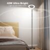 42W Bright RGB Floor Lamp, Dual-Sided LED Standing Lamp with Remote, Stepless Dimmable, Modern Color Changing Torchiere Tall Lamps for Living Room Bedroom Office Gaming Party