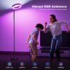 42W Bright RGB Floor Lamp, Dual-Sided LED Standing Lamp with Remote, Stepless Dimmable, Modern Color Changing Torchiere Tall Lamps for Living Room Bedroom Office Gaming Party