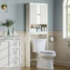 Over The Toilet Storage Cabinet, Over Toilet Storage with Fluted Door, Over The Toilet Storage Bathroom Organizer, Bathroom Shelf Over Toilet, Behind The Toilet Storage Cabinet Organizer, White
