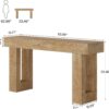 Tribesigns 63-Inch Long Console Table, Wooden Rectangular Sofa Table Behind The Couch, Farmhouse Entryway Table for Entrance, Hallway, Living Room (Natural)