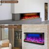3 Sided Electric Fireplace, 80 inch Fireplace Inserts Fire Place Heater, Realistic 251 RGB Flame with 3 LED Lights, Smart WiFi, Remote Control, Log and Crystals