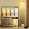 BoostArea Dimmable Floor Lamp for Living Room,Arc Sofa Lamps with Remote Control,Stepless Dimmable & Colors Temperature,2700k-6500k,67 in,Tall Modern Standing Lamp for Bedroom Study Room Office,White