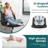 OLIXIS Criss Cross Legged Chairs Armless No Wheels Wide Seat Height Adjustable Swivel Padded PU Leather Home Office Desk Seating for Bedroom, Student, Study Room