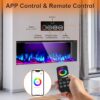 3 Sided Electric Fireplace, 80 inch Fireplace Inserts Fire Place Heater, Realistic 251 RGB Flame with 3 LED Lights, Smart WiFi, Remote Control, Log and Crystals