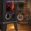 BLITZHOME 18'' Electric Fireplace Heater, 2 Heating Mode 750/1500W, 3D Realistic Flame, Thermostat Control, Safety Protection, Portable Freestanding Fire Places Stove for Home, Small Space