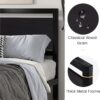 SHA CERLIN Queen Size Bed Frame with Modern Headboard, Heavy Duty Platform Metal Base with Square Footboard and 13 Strong Slats Support, No Box Spring Needed, Black