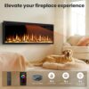 Smart 36" WiFi-Enabled Electric Fireplace Heater, Recessed in-Wall and Wall-Mounted Linear Fireplace,Compatible with Alexa,13 Adjustable Flame Color and 5 Brightness,1500/750 Watt Heater,Black