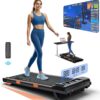 12% Incline Walking Pad Treadmill, Full-Screen Display, Under Desk Treadmill with Incline, Portable Treadmills for Home Office, Compact Walking Treadmill, APP/Remote Control, 300+ lb Capacity,