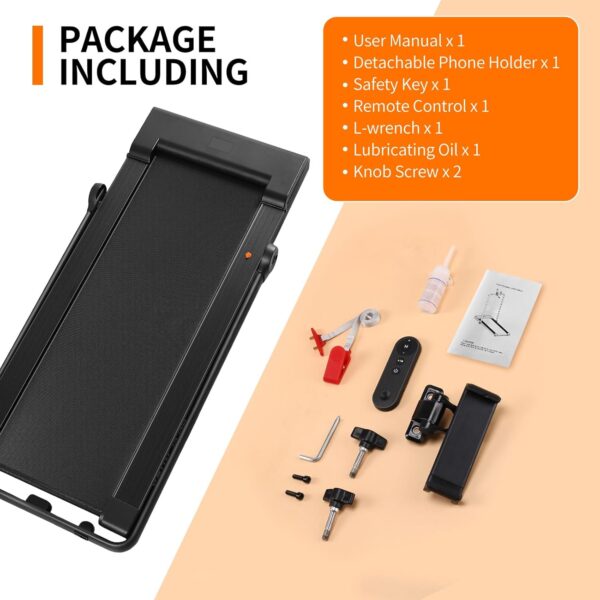 Lichico Walking Pad Under Desk Treadmill，Portable Small Treadmills for Home and Office，Super Quiet Brushless Motorized Walking Jogging Running Machine with Remote Control