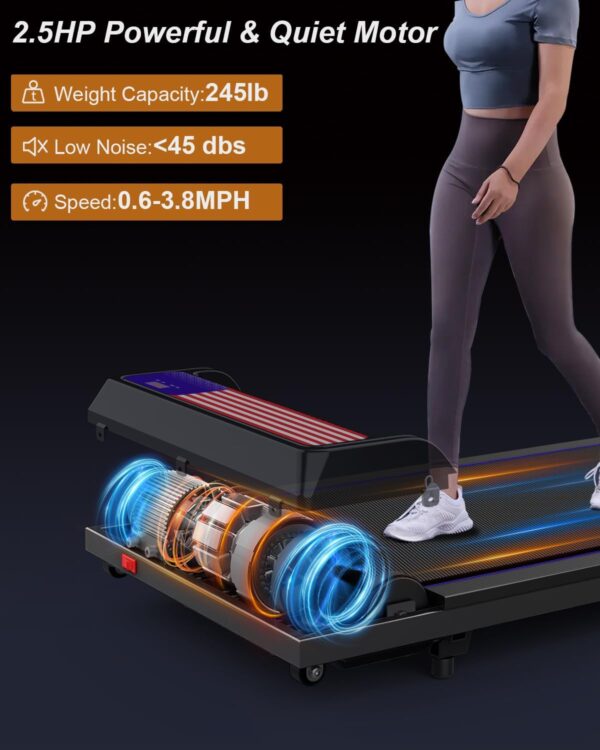 3 in 1 Treadmill, Portable Under Desk Walking Treadmill with Incline for Home/Office, Remote Control, LED Display
