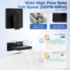 Gabrylly Bathtub Shower Faucet Set, Slide Bar Shower System with Handheld Shower Head Set, Tub Shower Trim Kit with Shower Valve,Matte Black