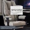 Big and Tall Office Chair 400lbs Wide Seat, Leather High Back Executive Office Chair with Foot Rest, Ergonomic Office Chair Lumbar Support for Lower Back Pain Relief (Light Grey)