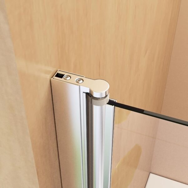 Shower Door 31" W x 55" H, Frameless Hinged Bathtub Shower Door, Bathtub Shower Screen Door, 1/4" (6mm) Tempered Glass Panel with Stainless Steel Handles (Chrome)