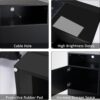 AHB 70" Fireplace TV Stand for TVs Up to 80" with 36" Electric Fireplace, TV Console for The Living Room, LED Light Entertainment Center, Storage Cabinet, Media Console Table, Black