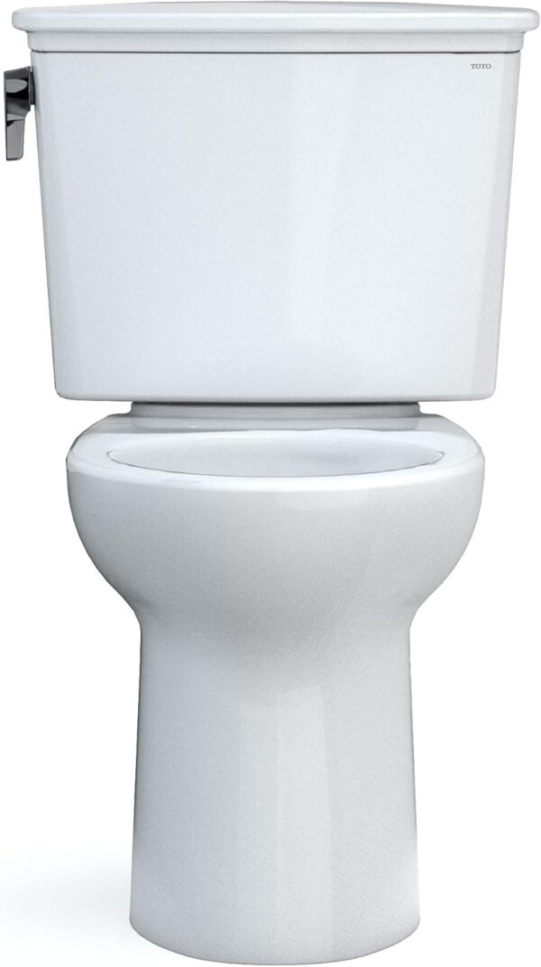 TOTO Drake Transitional Two-Piece Elongated 1.28 GPF Universal Height TORNADO FLUSH Toilet with CEFIONTECT, Cotton White - CST786CEFG#01