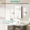 TokeShimi 14x24 Recessed or Surface Mounted Medicine Cabinet Mirrored, Brushed Nickel Bathroom Medicine Cabinet Mirror Aluminum Framed Modern Farmhouse, Metal Mirror with Storage Adjustable