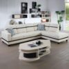 NicBex Sectional Couches for Living Room 2-Piece Modern Sectional Sofa with Right Chaise Classic L-Shape Sectional Couch Leather Upholstered Sofa Couches for Living Room, Office, White