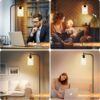 DLLT Floor Lamp Tall for Room: Black Standing Lamp with Clear Glass Lampshade for Living Room - Modern Bright Lamp for Bedroom - Industrial Corner Floor Lamps for Office 8W Led Bulb Included
