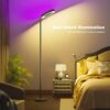 42W Bright RGB Floor Lamp, Dual-Sided LED Standing Lamp with Remote, Stepless Dimmable, Modern Color Changing Torchiere Tall Lamps for Living Room Bedroom Office Gaming Party