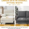 Ihanherry 85” Convertible Sectional Sofa Couch, 3 Seat Sofa for Living Room L-Shaped Modern Chenille Fabric Modular Sofa Reversible Wide Chaise & Fluffy Armrests for Apartment (Beige)