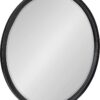 Kate and Laurel Hogan Farmhouse Round Wall Mirror, 32 inch Diameter, Rustic Black, Sophisticated Modern Circular Solid Wood Mirror for Wall Decor