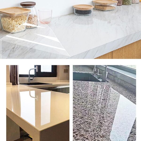 Snkxu Clear Contact Paper, Protection for Kitchen Backsplash Tiles, Cabinets, Walls, and Shelves. Waterproof and Oil-Proof Peel and Stick Covering(15.7X78.7 Inches)