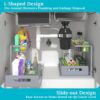 REALINN Under Sink Organizer, Pull Out Cabinet Organizer 2 Tier Slide Out Sink Shelf Cabinet Storage Shelves, Storage for Kitchen Bathroom, Grey, 2 Pack