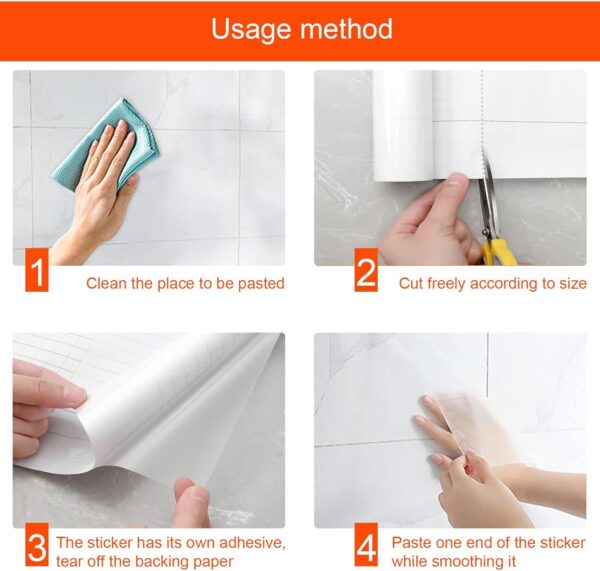 Snkxu Clear Contact Paper, Protection for Kitchen Backsplash Tiles, Cabinets, Walls, and Shelves. Waterproof and Oil-Proof Peel and Stick Covering(15.7X78.7 Inches)