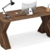 Tribesigns 63" Executive Desk, Large Office Computer Desk with X-Shaped Thickend Wood Pedestal Base, Modern Simple Workstation Writing Table Conference Table Business Furniture for Home Office