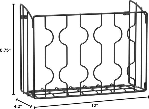 Simple Houseware Wall Door Mount Kitchen Wrap Organizer Rack, Black