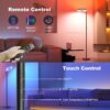 42W Bright RGB Floor Lamp, Dual-Sided LED Standing Lamp with Remote, Stepless Dimmable, Modern Color Changing Torchiere Tall Lamps for Living Room Bedroom Office Gaming Party
