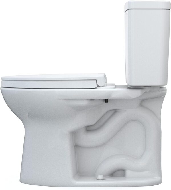 TOTO Drake Two-Piece Elongated 1.6 GPF TORNADO FLUSH Toilet with CEFIONTECT and SoftClose Seat, WASHLET+ Ready, Cotton White - MS776124CSG#01