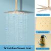Shower System 12 Inches Rainfall Shower System Shower Head System for Bathroom 3 function shower system set Shower Faucet Rough-in Valve